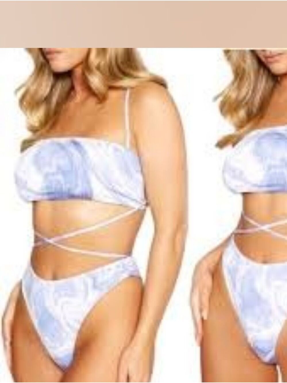 Naked Wardrobe Blue Smoke Bikini Set Small